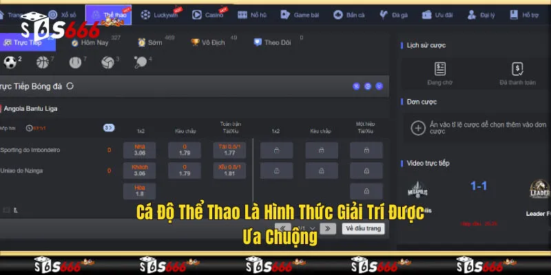 Cá độ thể thao là hình thức giải trí được ưa chuộng