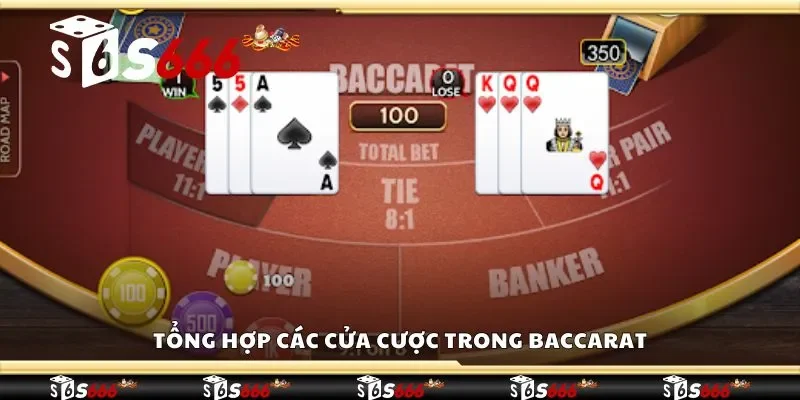 Tổng hợp các cửa cược trong baccarat
